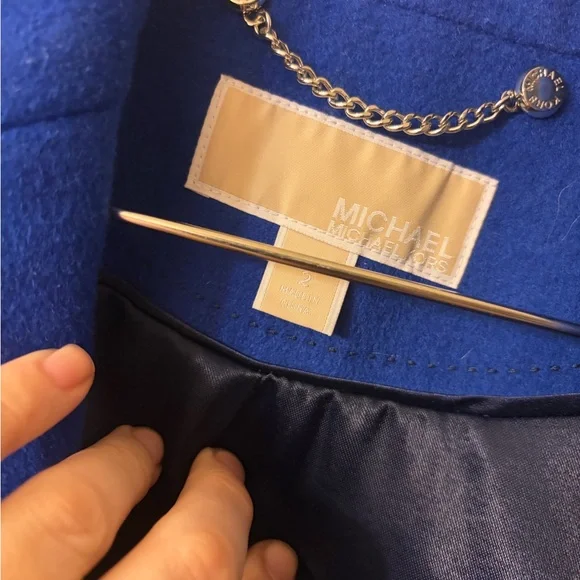 Michael Kors Royal Blue Pea Coat with Gold Buttons Size 2 / 4 - Picture 5 of 8